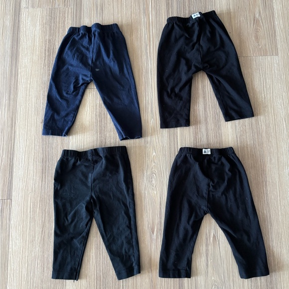 Baby GAP Leggings Lot Of 4 Black Navy Blue Pull On Girls 6-12 Months - Picture 3 of 9